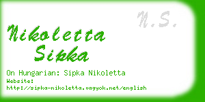 nikoletta sipka business card